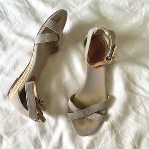 J. Crew Light Blue Mini Wedge Espadrille Heel Size 7